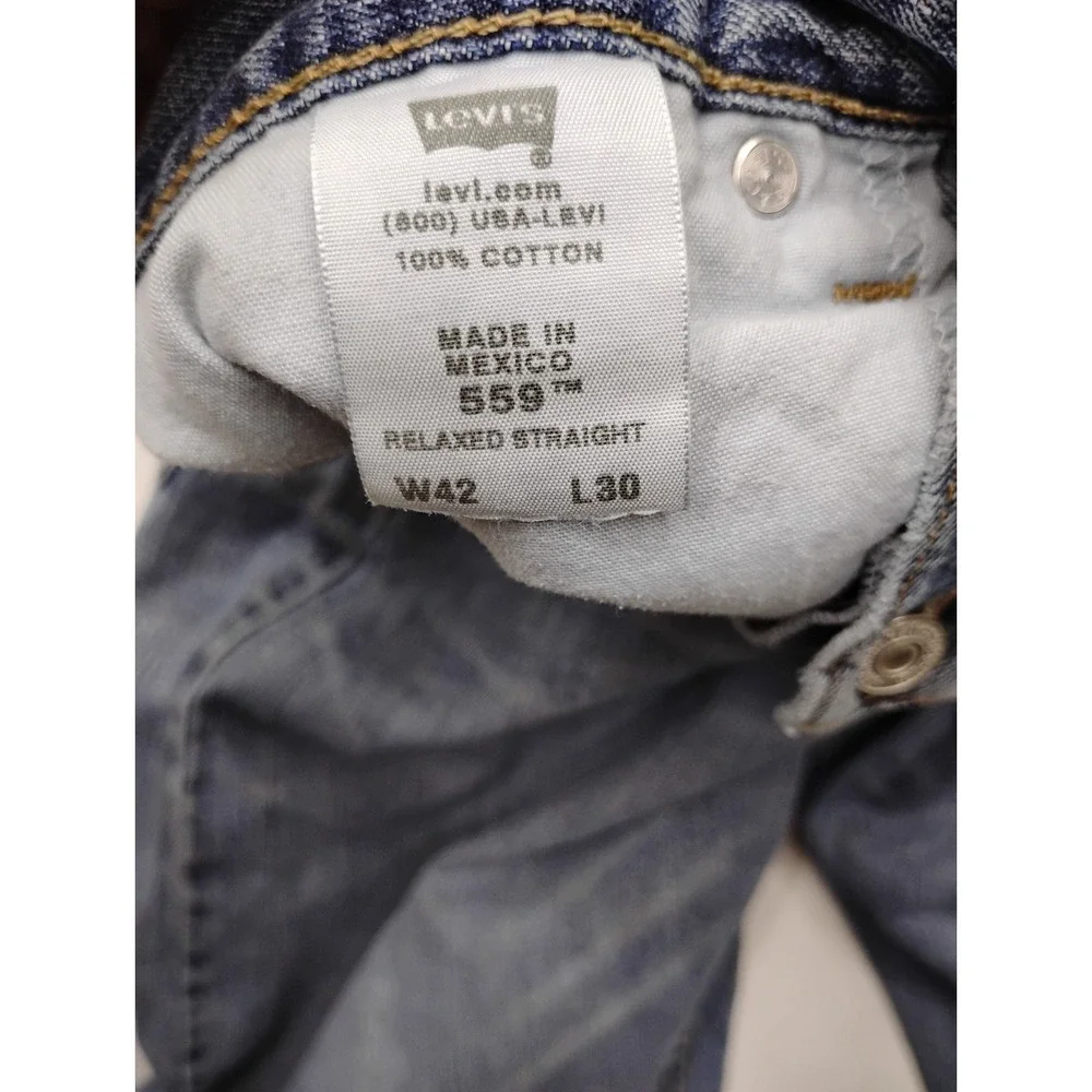 Levis 559 Jeans Mens 42x30 Blue Relaxed Straight Wide Leg Denim Vintage Y2K
